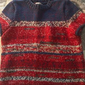 Tory Burch Red and Blue Knit Sweater